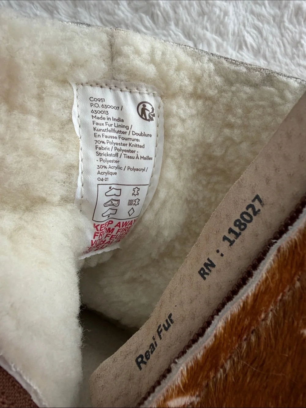 Mini Boden girls size 33/US big kid size 1.5-2 deer boots faux fur lining zip